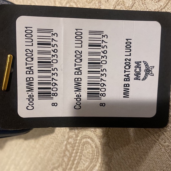 MCM BOSTON MINI VINTAGE JACQUARD MONOGRAM BLUE CANVAS & LEATHER BAG - Picture 3 of 10